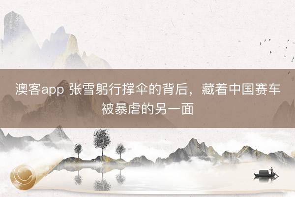 澳客app 张雪躬行撑伞的背后，藏着中国赛车被暴虐的另一面